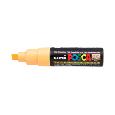 Marker uni POSCA PC-8K z szeroką, ściętą końcówką, fluorescencyjny jasnopomarańczowy