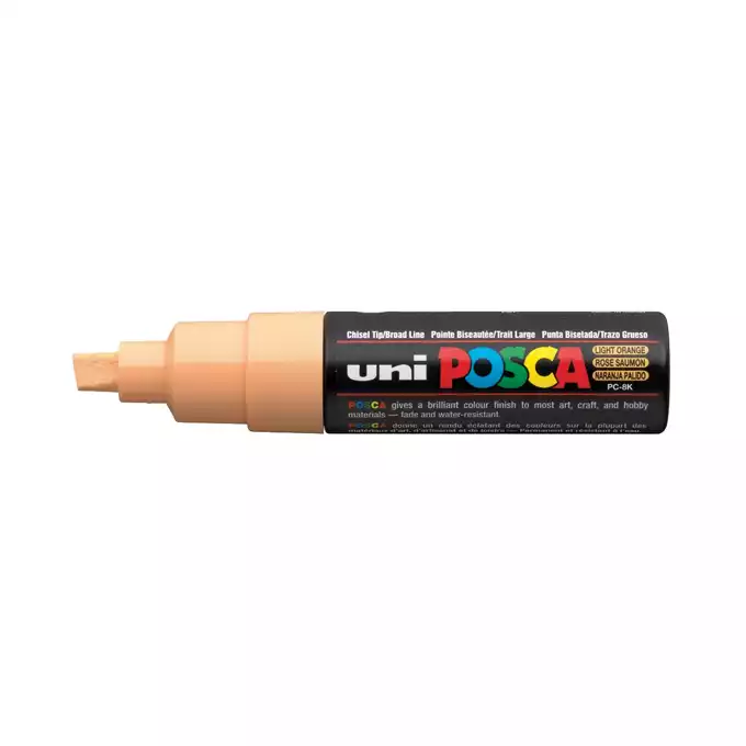Marker uni POSCA PC-8K z szeroką, ściętą końcówką, jasnopomarańczowy