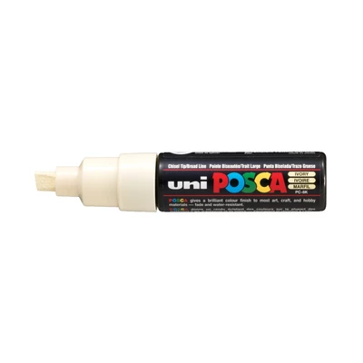 Marker uni POSCA PC-8K z szeroką, ściętą końcówką, kość słoniowa