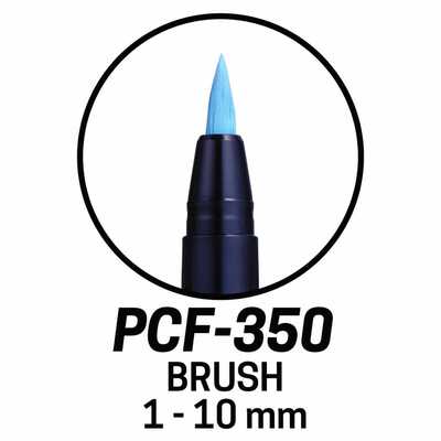 Marker uni POSCA PCF-350 z końcówką - pędzelkiem, biały