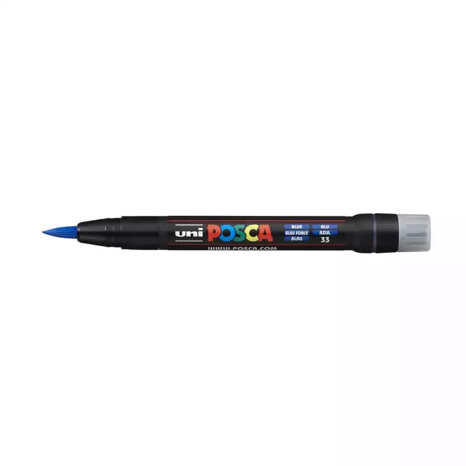Marker uni POSCA PCF-350 z końcówką - pędzelkiem, niebieski