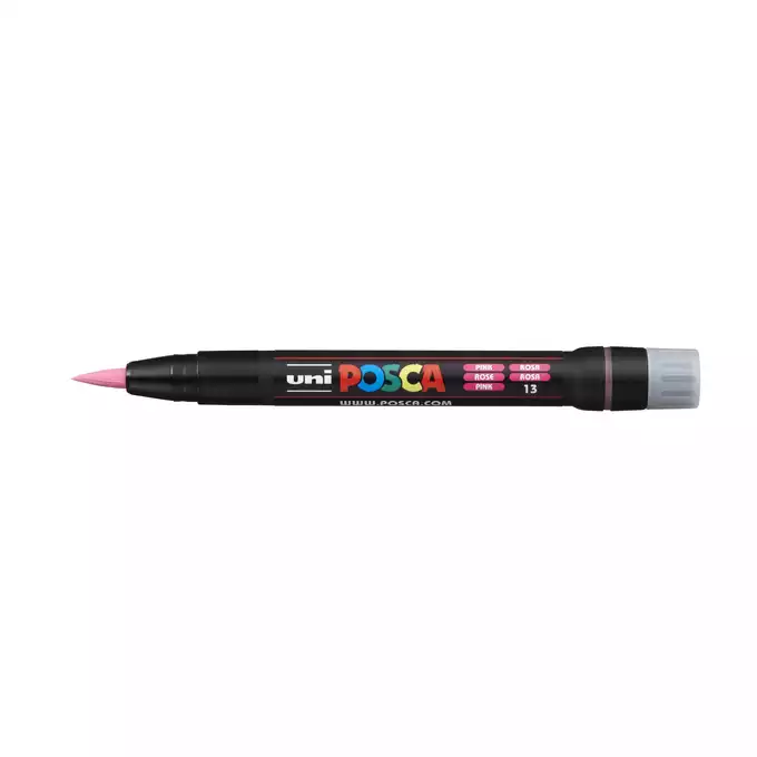 Marker uni POSCA PCF-350 z końcówką - pędzelkiem, różowy
