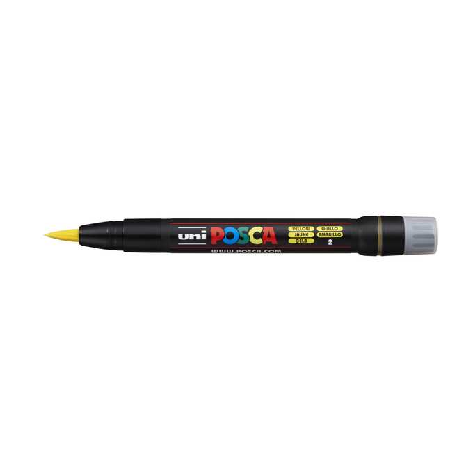 Marker uni POSCA PCF-350 z końcówką - pędzelkiem, żółty