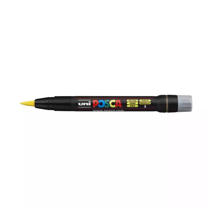 Marker uni POSCA PCF-350 z końcówką - pędzelkiem, żółty