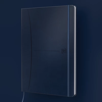 NOTATNIK OXFORD SIGNATURE A5, 80 KARTEK W KRATKĘ, NIEBIESKI