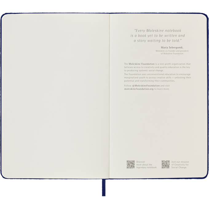 Notatnik Moleskine Large 13 × 21 cm, edycja limitowana Velvet, 176 stron w linie, niebieski