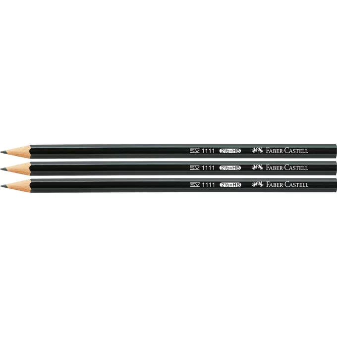 OŁÓWKI FABER-CASTELL 1111 HB, CZARNE, 3 SZTUKI