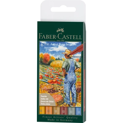 PISAKI PITT ARTIST PEN BRUSH FABER-CASTELL, 6 KOLORÓW JESIENNYCH
