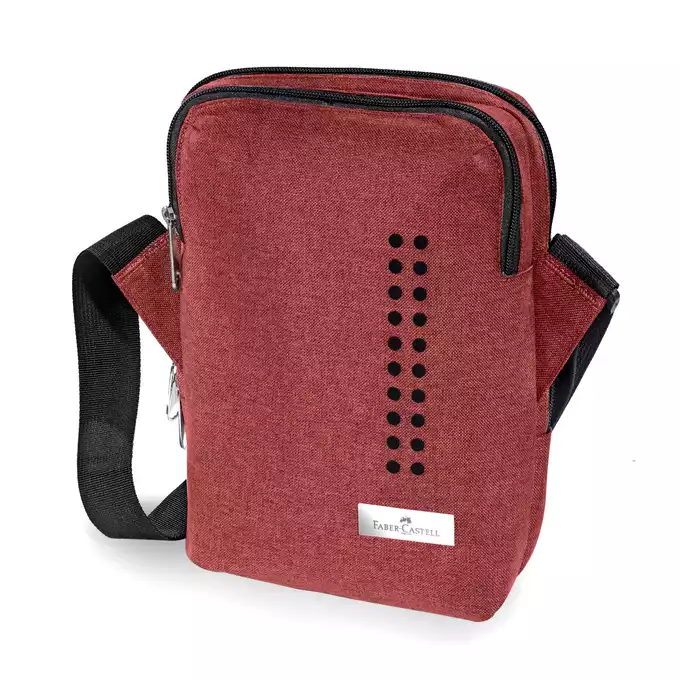 TORBA NA RAMIĘ GRIP  FABER-CASTELL, CZERWONA MARSALA