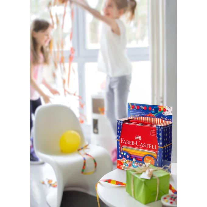 ZESTAW DO MALOWANIA I RYSOWANIA FABER-CASTELL JUMBO GRIP CIRCUS W WALIZCE METALOWEJ