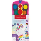 FARBY SZKOLNE CONNECTOR EDYCJA JEDNOROŻEC - UNICORN 12 KOL. + BROKAT W ŻELU + NAKLEJKI, RÓŻOWA KASETKA FABER-CASTELL
