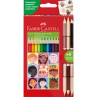 KREDKI TRÓJKĄTNE CHILDREN OF THE WORLD 12 KOL. + 3 KREDKI DWUSTRONNE W ODCIENIACH SKÓRY FABER-CASTELL