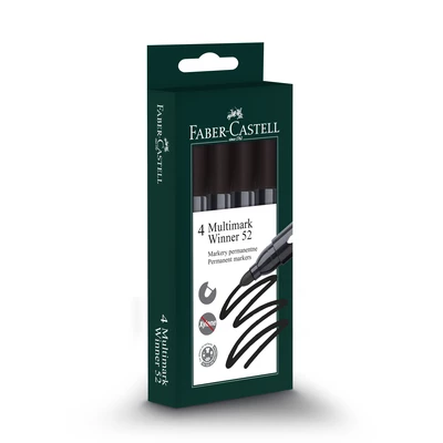 MARKER PERMANENTNY MULTIMARK WINNER OKR.KOŃCÓWKA CZARNY 4 SZT. FABER-CASTELL