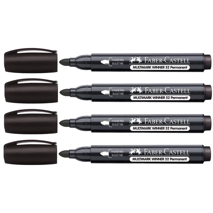 MARKER PERMANENTNY MULTIMARK WINNER OKR.KOŃCÓWKA CZARNY 4 SZT. FABER-CASTELL