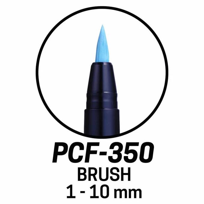 MARKER UNI POSCA PCF-350 Z KOŃCÓWKĄ - PĘDZELKIEM, ZESTAW 10 SZT