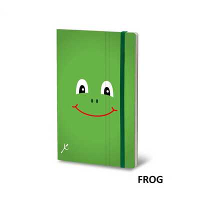 Notatnik Stifflex ANIMALS SMILE Frog, rozmiar M: 13x21 cm, 192 strony