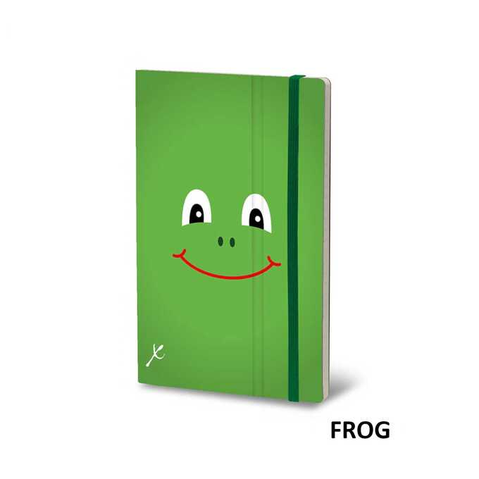Notatnik Stifflex ANIMALS SMILE Frog, rozmiar M: 13x21 cm, 192 strony