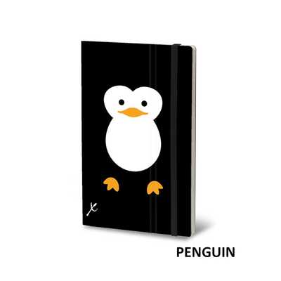 Notatnik Stifflex ANIMALS SMILE Penguin, rozmiar M: 13x21 cm, 192 strony