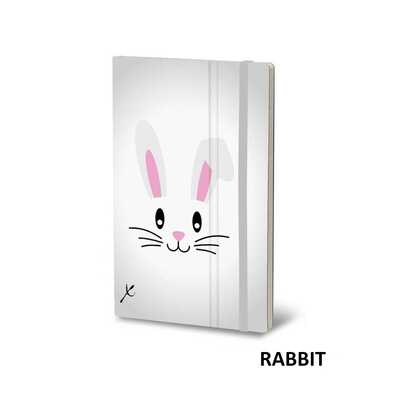 Notatnik Stifflex ANIMALS SMILE Rabbit, rozmiar M: 13x21 cm, 192 strony