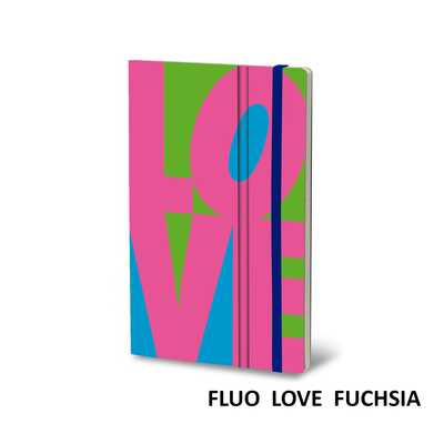 Notatnik Stifflex FLUO LOVE Fuchsia, rozmiar M: 13x21 cm, 192 strony