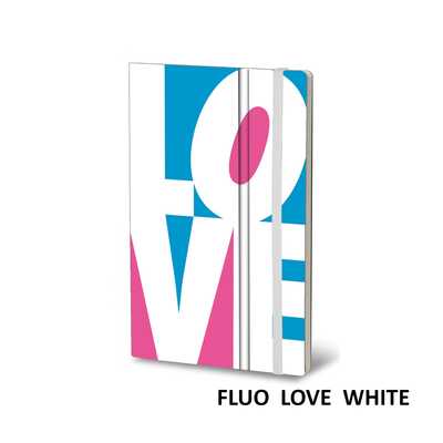 Notatnik Stifflex FLUO LOVE White, rozmiar M: 13x21 cm, 192 strony