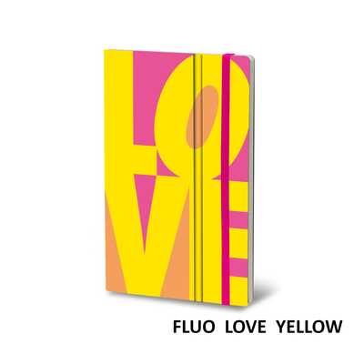 Notatnik Stifflex FLUO LOVE Yellow, rozmiar M: 13x21 cm, 192 strony