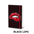 Notatnik Stifflex POP Black Lips, rozmiar M: 13x21 cm, 192 strony