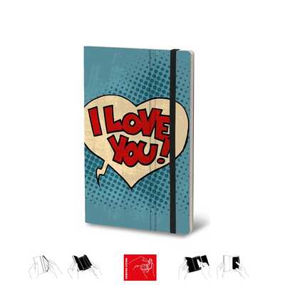Notatnik Stifflex POP I Love You, rozmiar M: 13x21 cm, 192 strony