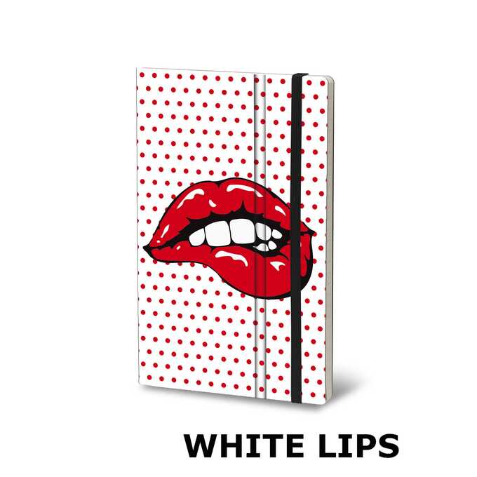 Notatnik Stifflex POP White Lips, rozmiar M: 13x21 cm, 192 strony