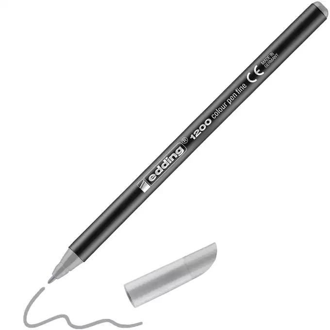 PISAK Z CIENKĄ KOŃCÓWKĄ E-1200 EDDING, 1 MM, SREBRNOSZARY