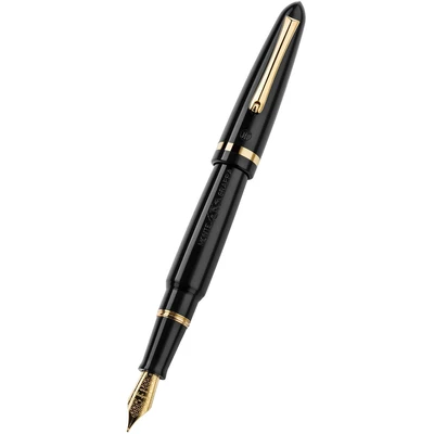 Pióro wieczne Montegrappa, Venetia, czarne, żółte złoto, stalówka stalowa