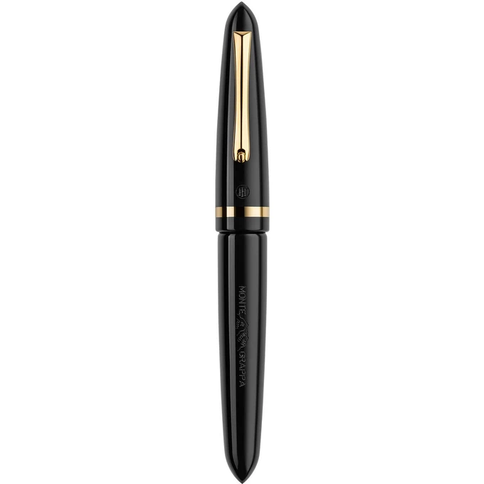 Pióro wieczne Montegrappa, Venetia, czarne, żółte złoto, stalówka stalowa