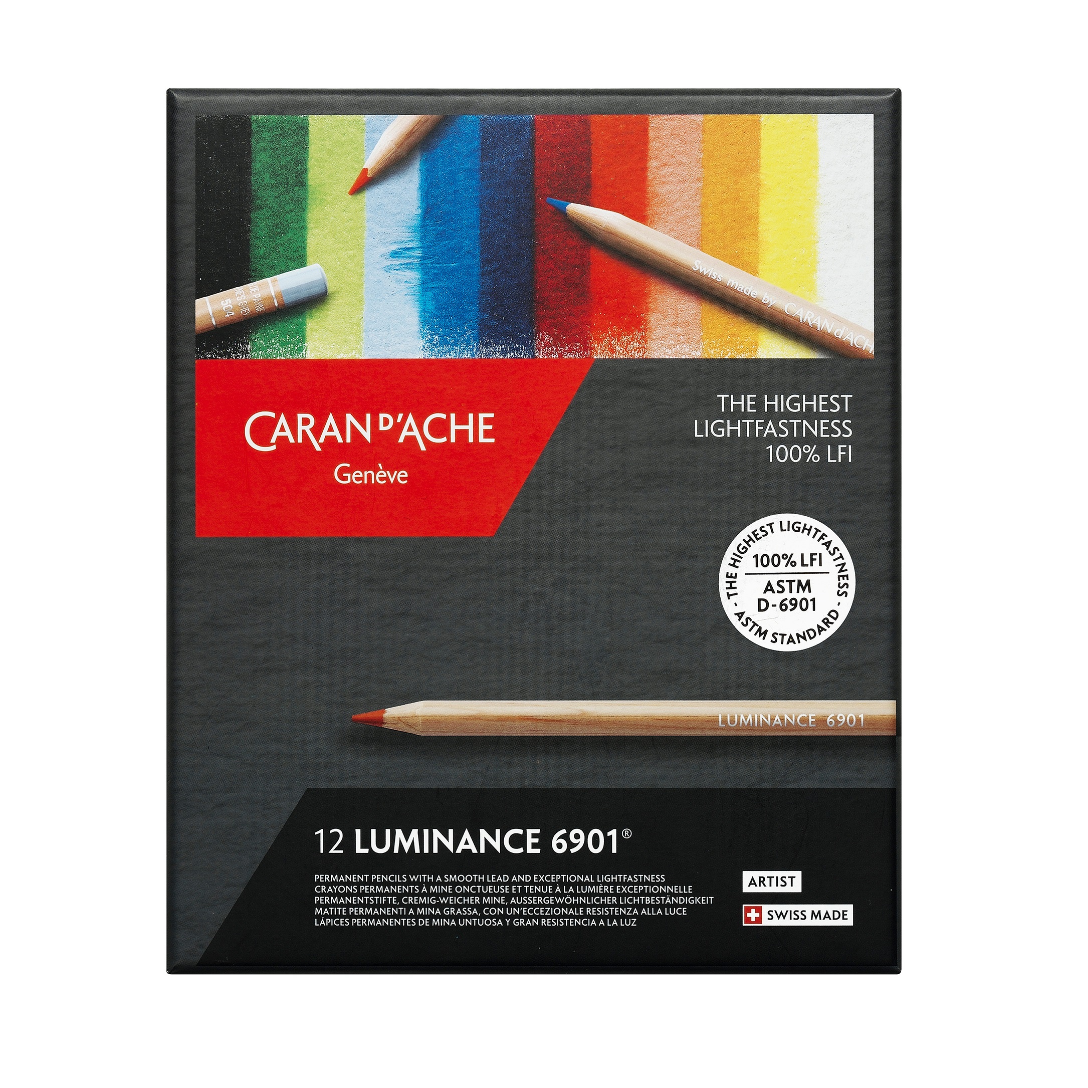 Caran d'Ache Luminance 6901 12 kolorów. Kredki ołówkowe