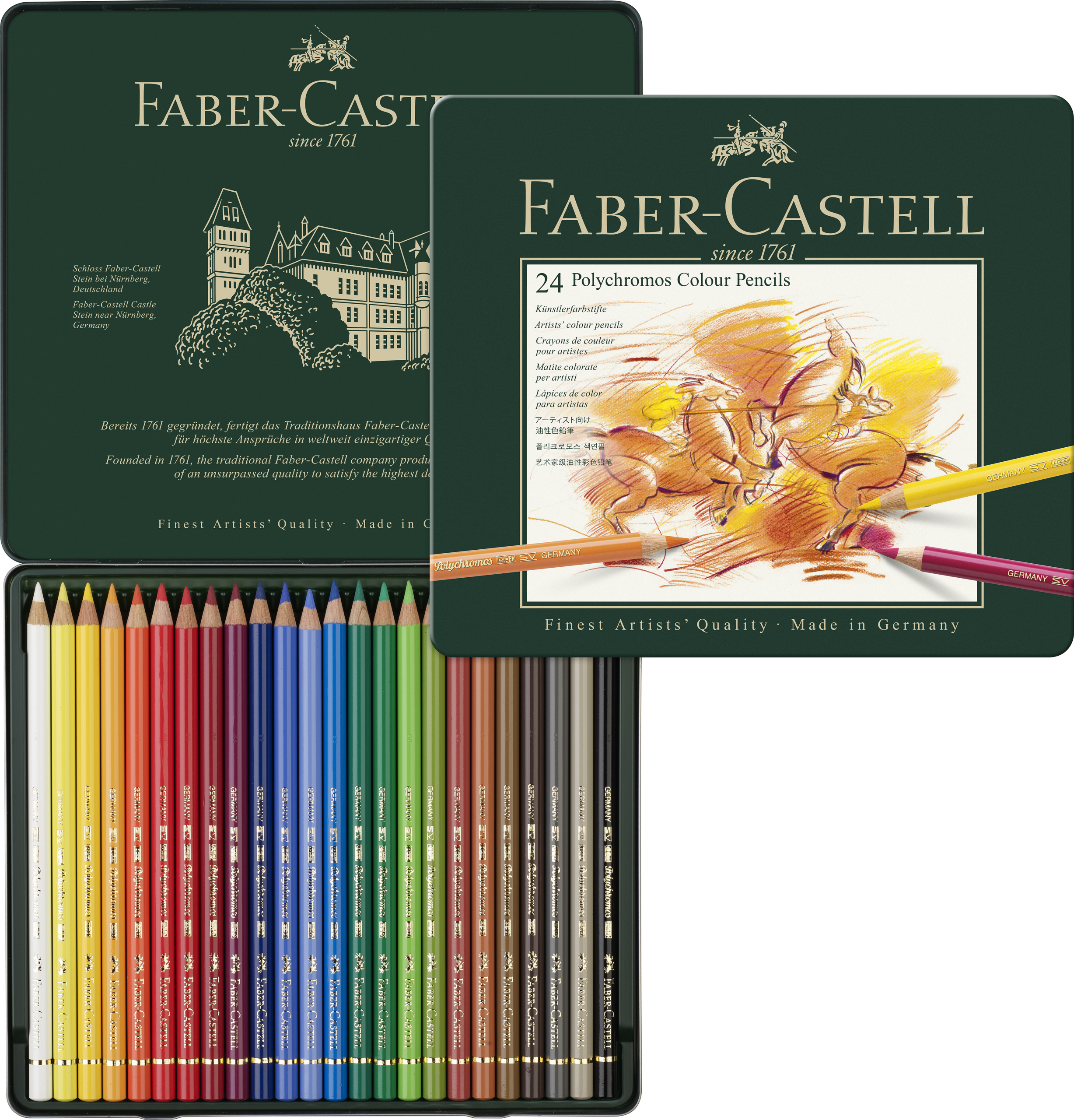 KREDKI A.DURER FABER-CASTELL, 120 KOLORÓW KASETA + 24 KREDKI