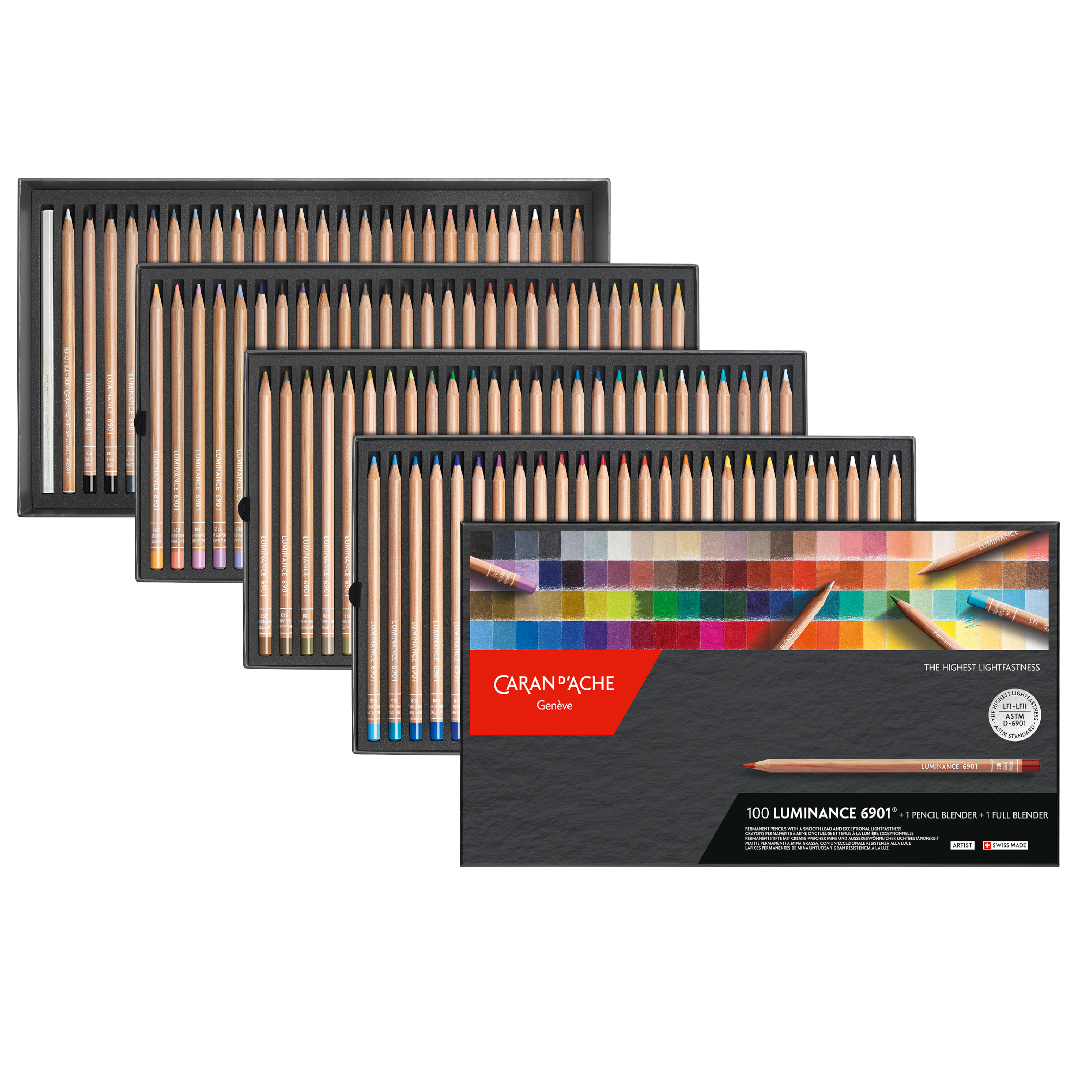 CARAN d'ACHE LUMINANCE 6901 76色セット Kredki Caran d'Ache Luminance 6901, 100 kolorów